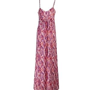 Felicity & Coco Pink & Purple Maxi Dress Smocked Elastic Back